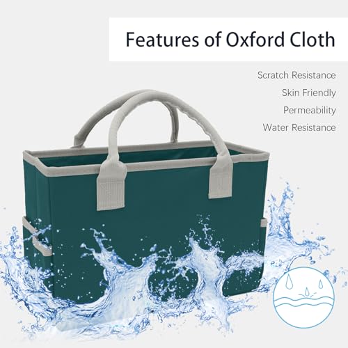 Image of Cupohus Art Organizer Craft Storage Tote Bag with Pockets and Hadles, Oxford Fabric Carrying Caddy for Teacher, Officer, Artist, Traveler, and More - Dark Green