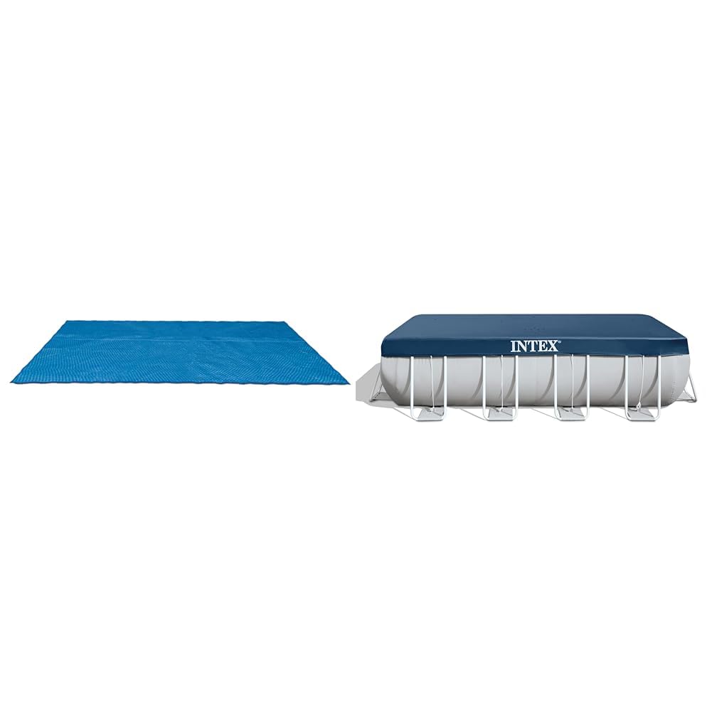 Intex bâche à Bulles rectangulaire 4,40 x 2,10m pour Piscine 4,50 x 2,20m & 28037 - Bâche Protection pour Piscine Rectangulaire Tubulaire 4M X 2M