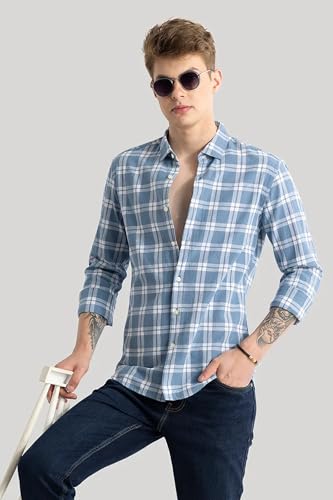 Image of U TURN Men's Cotton Casual Printed Checkered Stylish Shirt for Men Plus Size Shirt for Men