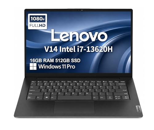Lenovo V14 Gen 4 Business Laptop (14" FHD Anti-Glare, Intel 10-Core i7-13620H, 16GB RAM, 512GB SSD), Webcam with Privacy Shutter, Ethernet, Wi-Fi 6, HDMI, Bluetooth, Win 11 Pro w/ Copilot, Black