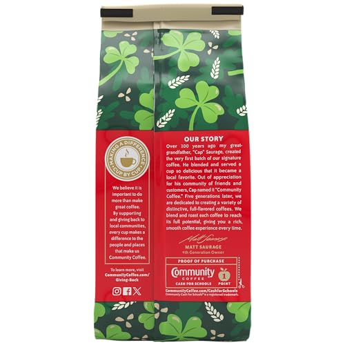 Image of Community Coffee Irish Cream Flavored Ground Coffee, Medium Roast, 11 oz Bag