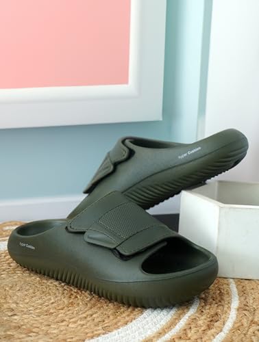 Image of HEALTH FIT Extra Soft Premium Classic Cushion Sliders /Slippers with Cushion FootBed for Adult & Comfortable Light Weight Anti-SkidWaterproof Stylish Flip Flops for Men's HF152