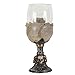 SUMMIT COLLECTION Underworld Upside Down Ossuary Skull Wine Goblet Glass Stemware Sacrificial Ceremonial Skull Wine Chalice Goblet 7 Fl Oz Drinkware