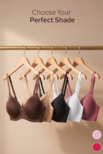 Image of Van Heusen Women's Cotton T-Shirt Bra|16 Hour Comfort|Everyday Bra|Breathable Perforated Cups|Anti Bacterial Tech|Sweat Absorbent|Padded|Wireless|Coverage|No Slip Soft Straps|Detachable Straps