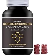 Bee Pollen Gummies - 120 Gummies - 4 Months Supply - 2000mg Bee Propolis with 100% NRV Vitamin D ...