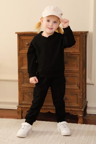 YOUNGER TREE Toddler Fall Outfits for Girl Long Sleeve Sweatsuit Top and Sweatpants Set Baby Girl Clothes2