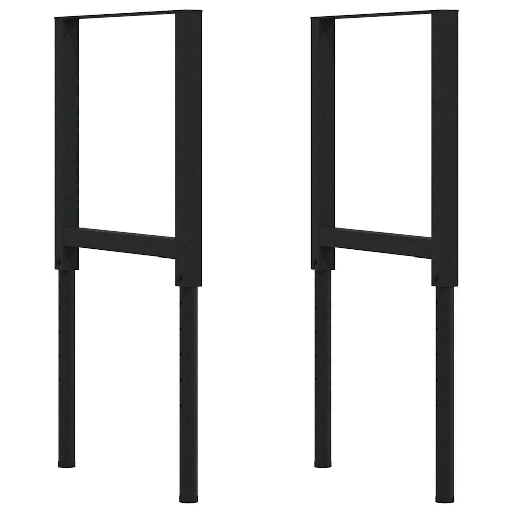 Banco de trabajo de roble macizo marrón oscuro, 80 x 60 x (71,5 – 98) cm, con estructura de metal resistente, gran área de trabajo para trabajos de bricolaje y accesorios de herramientas, versátil