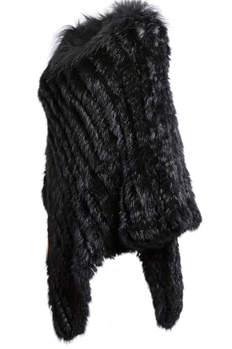 HEIZZI Natural Real Rabbit Fur Poncho Shawl Soft and Elegant Knit Cape for Weddings and Evening Parties3