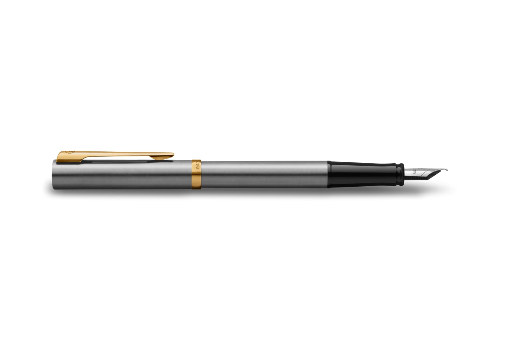 Waterman Impression Juego de bolígrafos y plumas estilográficas con grabado, pluma premium personalizada, elegante juego de escritura para hombres y mujeres, tinta azul (Stainless Steel GT)