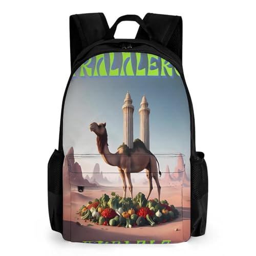 Frigo-Camelo Merch Backpack With Pocket Italian-Brainrot Meme Travel Backpack 42x30.5cm
