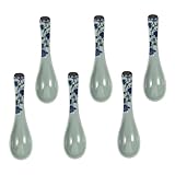 MUCKLILY 6 piezas Cucharas de Sopa Resistentes Golpes de Diseño Ligero y Portátil Utensilios de Cocina para Desayuno y Postres Fácil Limpieza