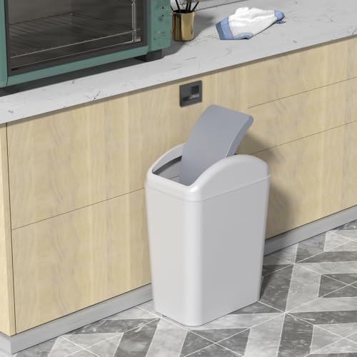 Caneca de basura pequeña plástica 4.5 gal, tapa basculante, pack 2 miniatura 4
