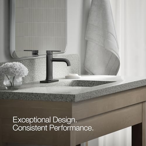 Kohler Venza Single Control LAV Faucet, Single Handle Bathroom Sink Faucet, Matte Black, Matte Finish, Black Family by Kohler - Image 4