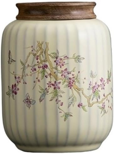 Tea Container Ru Kiln Wisteria Flower Tea Canister High-grade Ceramic Sealing Jar For, Coffee, Herb, Sugar, Spice, Nuts