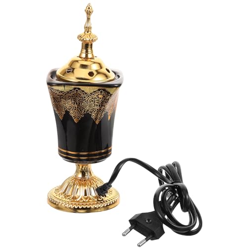 IMIKEYA Elektrischer Aromabrenner Keramik Orientalischer Räuchergefäß Dekorativ Vintage Design Sicherer Steckerbetrieb Für Wohnzimmer Schlafzimmer Yoga Raum Luftreinigung Entspannung