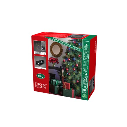 Manteau LED 5 brins multicouleurs Konstsmide avec minuteur de 8h