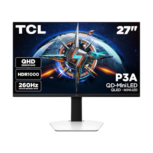 Image of TCL 27 inch P3A Series QD-Mini LED QHD HDR Gaming Monitor (27P3A, 2026 Model) Halo Control System, LD1196 Precise Dimming Series, HDR1200 Brightness, 260Hz Refresh Rate, 1ms, AMD FreeSync Premium