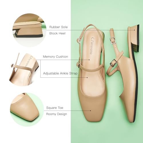 Image of C.Paravano Slingback Flats | Slingback Sandals for Women | Sandals Flats | Adjustable Ankle Strap Shoes