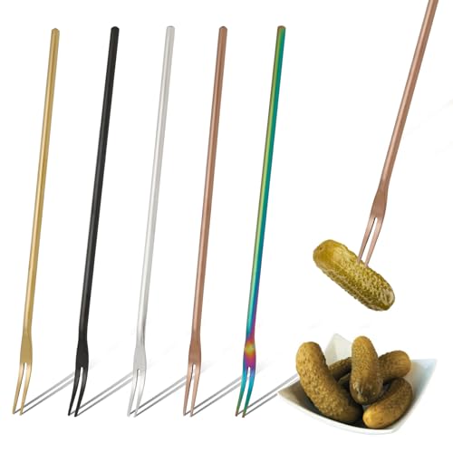 5 Pack Stainless Steel Long Handle Forks - 8.61 Inches