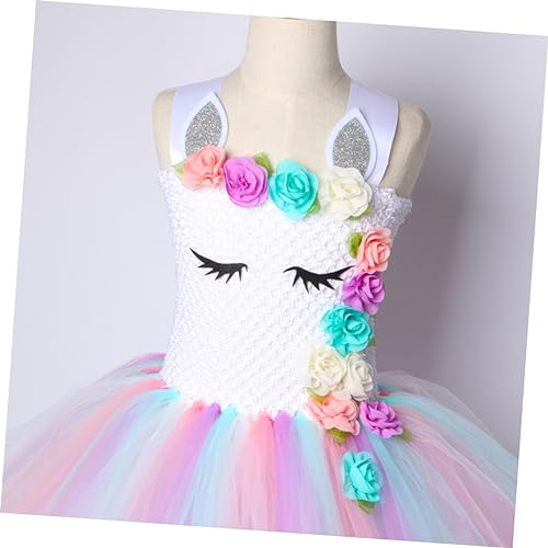 Vestido de tutú de unicornio arcoíris GALPADA para niñas disfraz de Halloween y actuación 6
