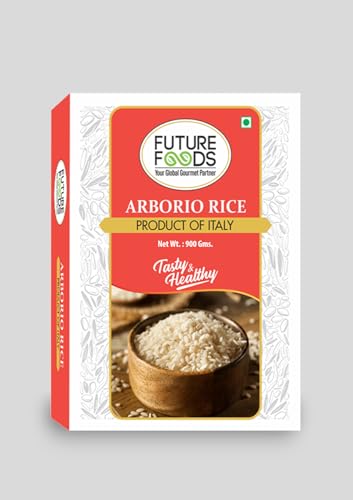 Future Foods Arborio Rice 900 Gram| Fat Free|Creamy Texture & Nutty Aroma|| Rich In Vitamin & Minerals|Product Of Italy|Use To Make Rissotto