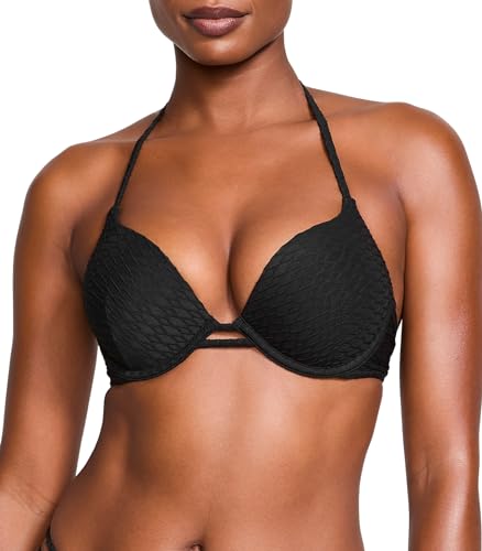 Victoria's Secret Mix-and-Match Bombshell Push Up Bikini Top, Nero, 38DD
