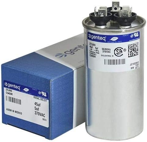 P291-4553RS - 45 + 5 uf MFD 370 Volt VAC - Carrier Round Dual Run Capacitor Upgrade