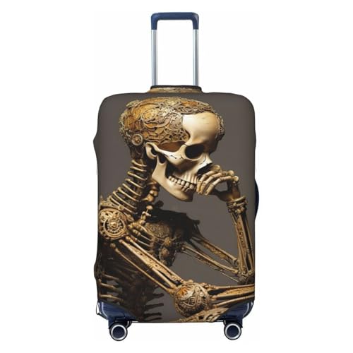 Interesting Skeleton Print Luggage Suitcase Cover Protector Luggage Washable Covers With Concealed Zipper