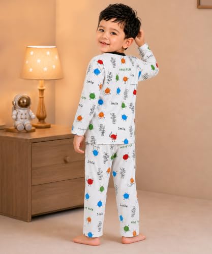 Image of 3BROS BodySuit /Dress for Boys /Girls Full Pajama & Casual Full Sleeves Night Suit Top Combo Kids Set