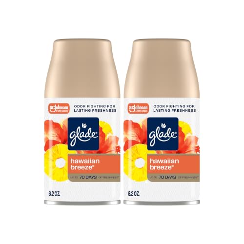 Glade Automatic Spray Air Freshener Refill, Hawaiian Breeze, 2 Count | 6.2 oz Each, Home and Bathroom Use, Fits Glade Automatic Spray Holder, Adjustable Timed Fragrance Release, Odor Fighting - image 1