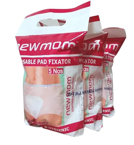 NewMom Disposable Pad Fixator-Value Pack-Pack of 5 X 3-15 Nos (Medium(For hip circumference of 77-88 cm))