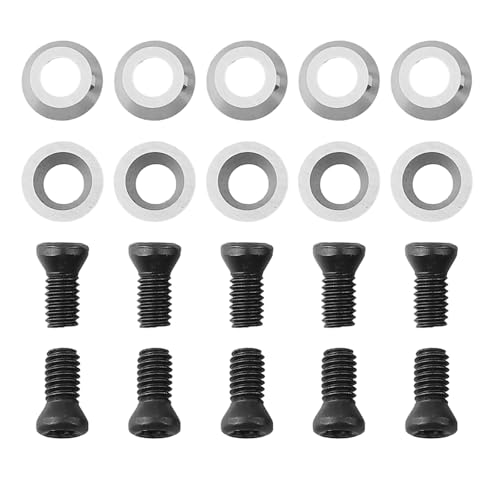 Insertos redondos de carburo de 8,9 mm, ángulo de corte de 30 grados, repuesto indexable para herramientas de torno de carpintería, paquete de 10 con tornillos