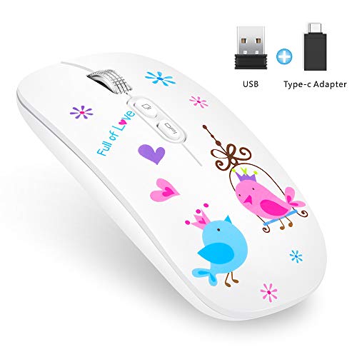 Uciefy U9 Wireless Mouse, Silent Rechargeable Mouse Slim Travel Mice with Type C