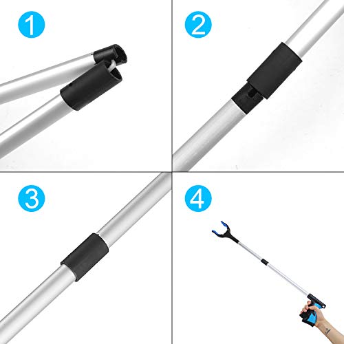 Reacher Grabber Tool, 32" Foldable Grabber Reacher for Elderly, Lightweight Extra Long Handy Trash Claw Grabber, Reaching Assist Tool for Trash Pick Up, Nabber, Litter Picker, Arm Extension - Thumbnail 7