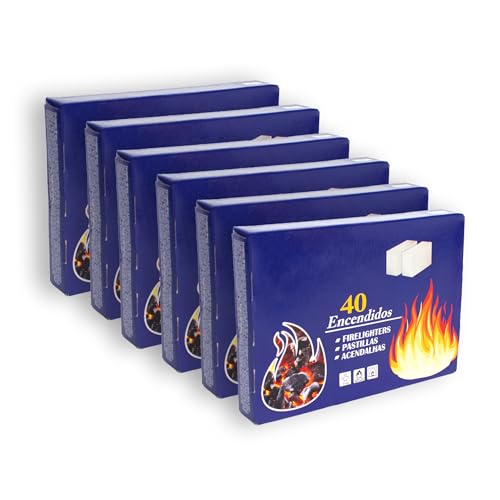 BESCH Pack 6 Pastillas de Encendido para Barbacoas y Chimeneas – Encendido Rápido y Seguro – Iniciador de Fuego Sólido para Leña, Carbón y Fogatas – Ideal para Camping y Exterior