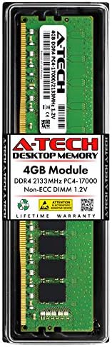A-Tech 4GB DDR4 2133 MHz UDIMM PC4-17000 (PC4-2133P) CL15 DIMM Non-ECC Desktop RAM Memory Module