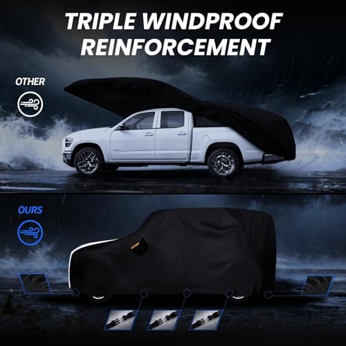 Image of Multi-Layer Car Cover Custom Fit for Jeep wrangler 4 Dr /Unlimited 4 Dr JK JL(1987-2026), 100% Waterproof All Weather for Automobiles, Gift with Towel, Heavy Duty Car Covers for Rain Sun UV Protection.