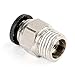 Produktbild Woljay PC4-01 Schlauchverbinder Anschlussstücke Außengewinde Luftleitungsanschluss Schnellkupplung - 4mm Rohraußendurchmesser x 1/8" NPT-Gewinde Packung mit 10 Stück