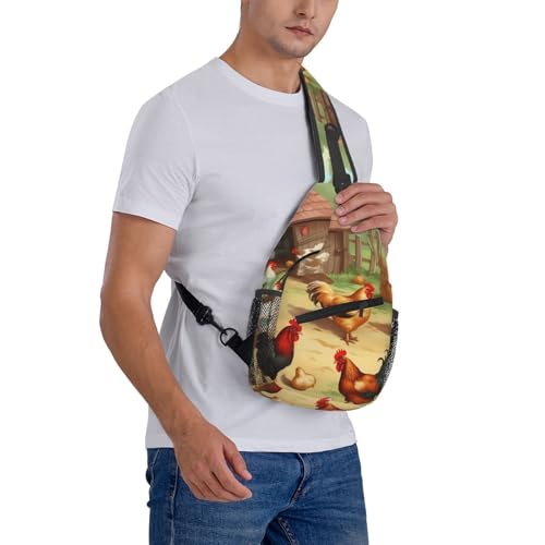Mochila tipo sling negra para senderismo y viaje miniatura 7