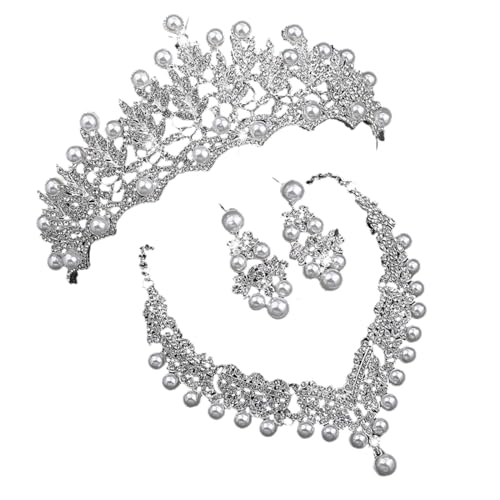 Conjunto de joyas nupciales con corona de diamantes para bodas y eventos de gala