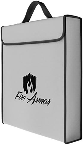 -Double Layer- Fireproof Money Bag (16"x12"x3") XXL No-Itch Zipper Closure, Silicone Coated Fire Resistant Envelope Documents Pouch (Lightning Deal)