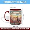 Ceramic Coffee Mug, Arizona Grand Canyon with Vibrant Sunset and Cactus Design, 11oz Mug for Nature Enthusiasts and Travelers, Unique Gift Idea, Microwave and Dishwasher Safe, Home Decor, Office #4
