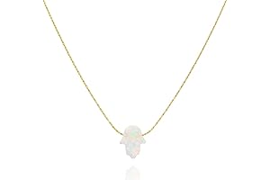 Handmade 14k Gold Filled Opal Hamsa Choker with Extending Chain