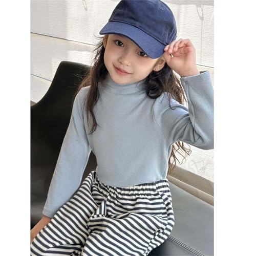 Boys Girls Turtleneck Shirts Fall Winter Trendy Warm Tops Plain Long Sleeve Cotton Thermal Pullover Sweatshirts3