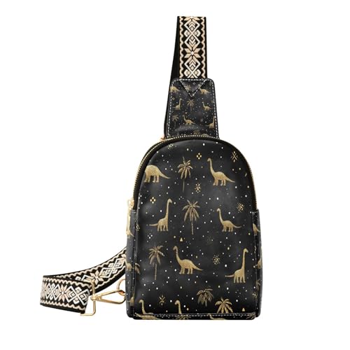 Trendy Snowfall Brontosaurus Palm cadeau original couleur or noir