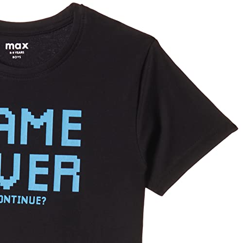 Image of max Boy's Pure Cotton Typographic Printed Regular Fit T-Shirt