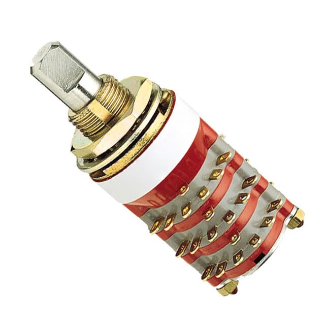 71B30-02-2-02N Rotary Switches Rotary Switch, 1/4" Shaft, 30°, 2 Deck, 2 Pole/Deck, 2 Position/Pole, Non-shorting