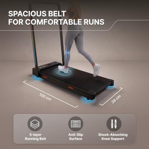 Image of Cult Smart Walking Pad with Auto Speed Adjustment | 4 HP Peak BLDC Motor | 2-Level Incline | LED Display | 120 kg Capacity | Compact & Foldable | Walking Pad for Home