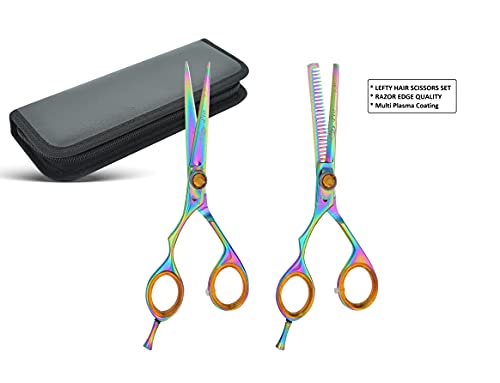 Left Handed Professional Hair Cutting Scissors Kit, 5.5" Texturing and Thinning Shears for Hairdressing and Barber Use - Image 2