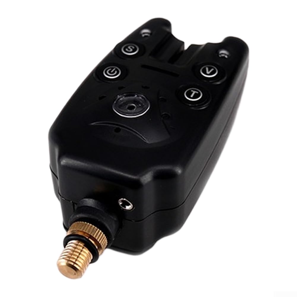 TDCuizent Electronic Fishing Bite Alarm with Sound and Light Alerts Adjustable Sensitivity and Volume for Carp Sea Casting Rock Rods Night Fishing Indicator(Black)